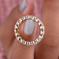 Cushion Moissanite Yellow Gold Wedding Band
