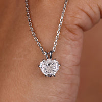 Heart Step cut Pendant In Solitaire Style