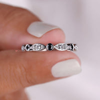 Round Cut Black Moissanite Band