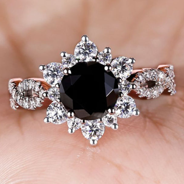 Stunning round cut engagement ring set in classic white gold.
