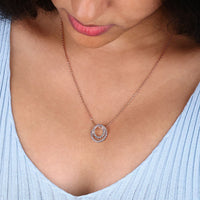 Round Cut Spiral Circle Pendant