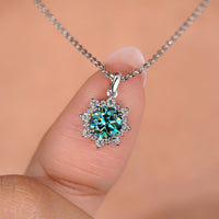 Round Moissanite Pendant in White Gold