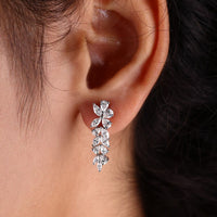 Pear And Marquise Moissanite Earrings - Vine Drop Style