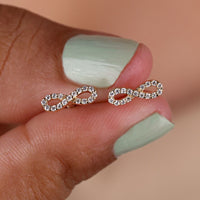 Infinity Symbol Minimalist Earrings In Round Cut