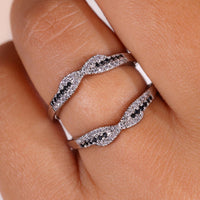 Black Round Cut White Gold Moissanite Wedding Band