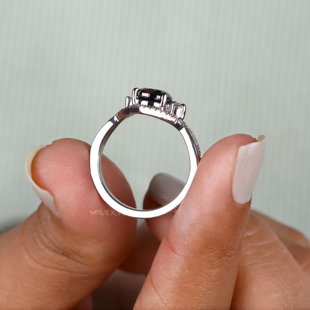 White gold engagement ring with a sleek and modern design


