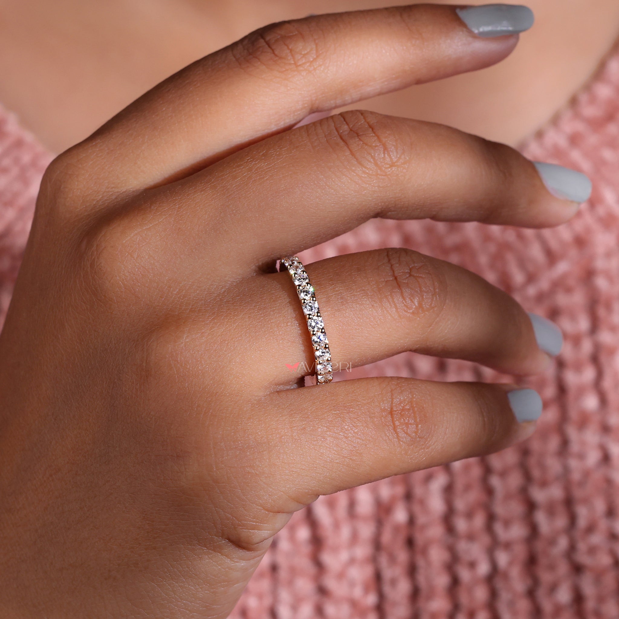 Round eternity band featuring brilliant round diamonds.
