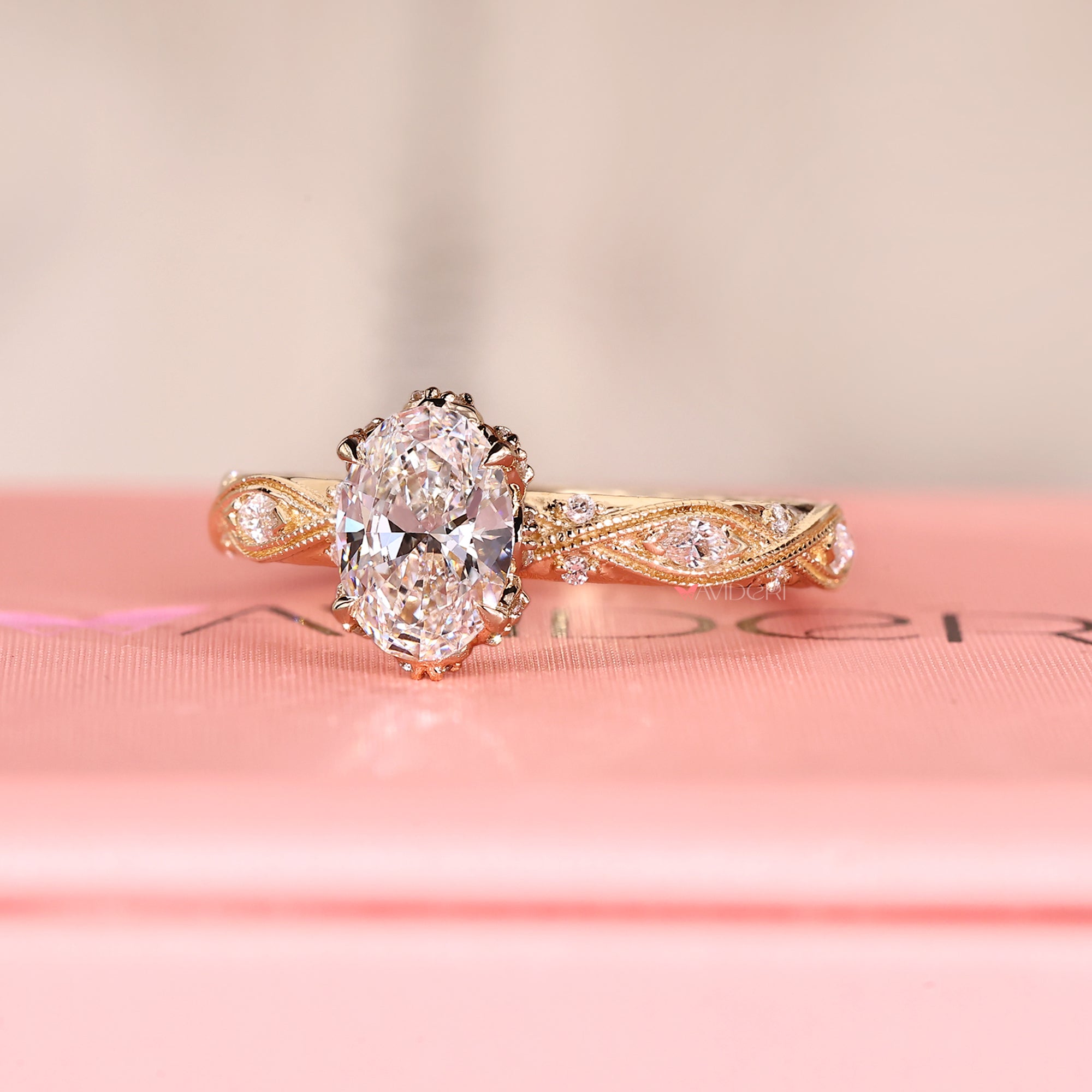 Lab Grown Diamond handmade ring designed in claw prong setting style.