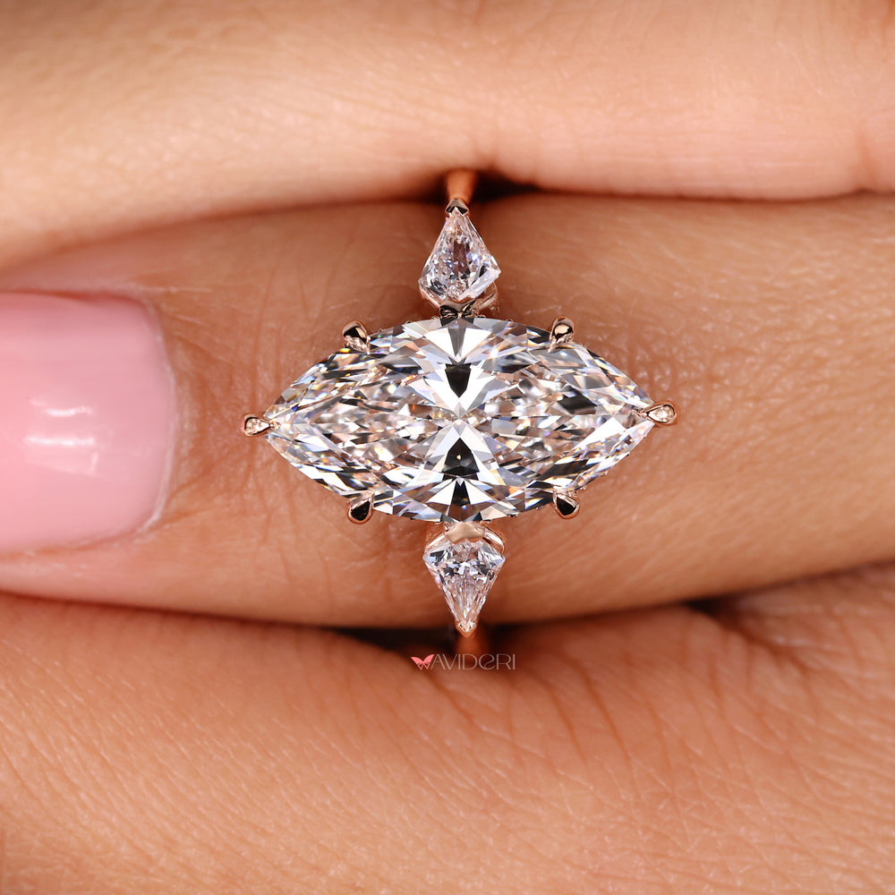 Kite cut ring combining a modern shape with radiant sparkle
