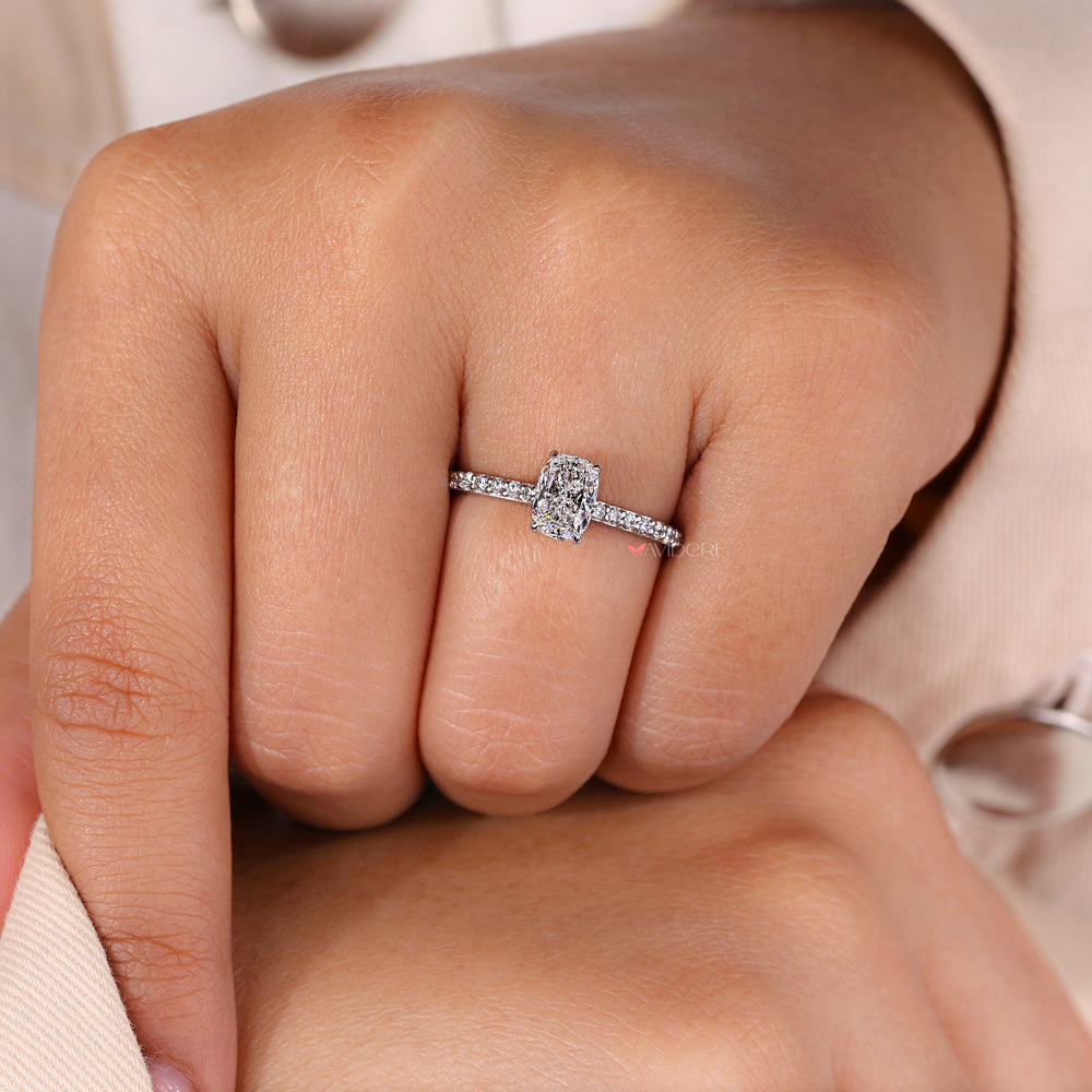 IGI certified cushion cut engagement ring with authentic quality
