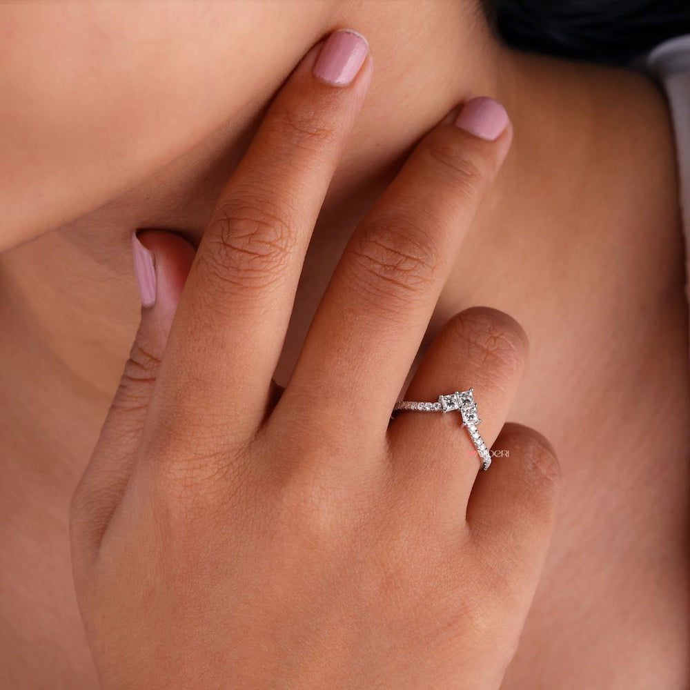V Shape band showcases a stylish V design with striking angular elegance.
