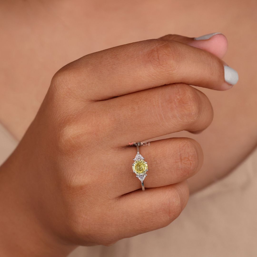 3 stone ring, three stone engagement ring, moissanite bypass ring
