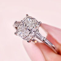 Cushion Cut 3 Stone Engagement Ring
