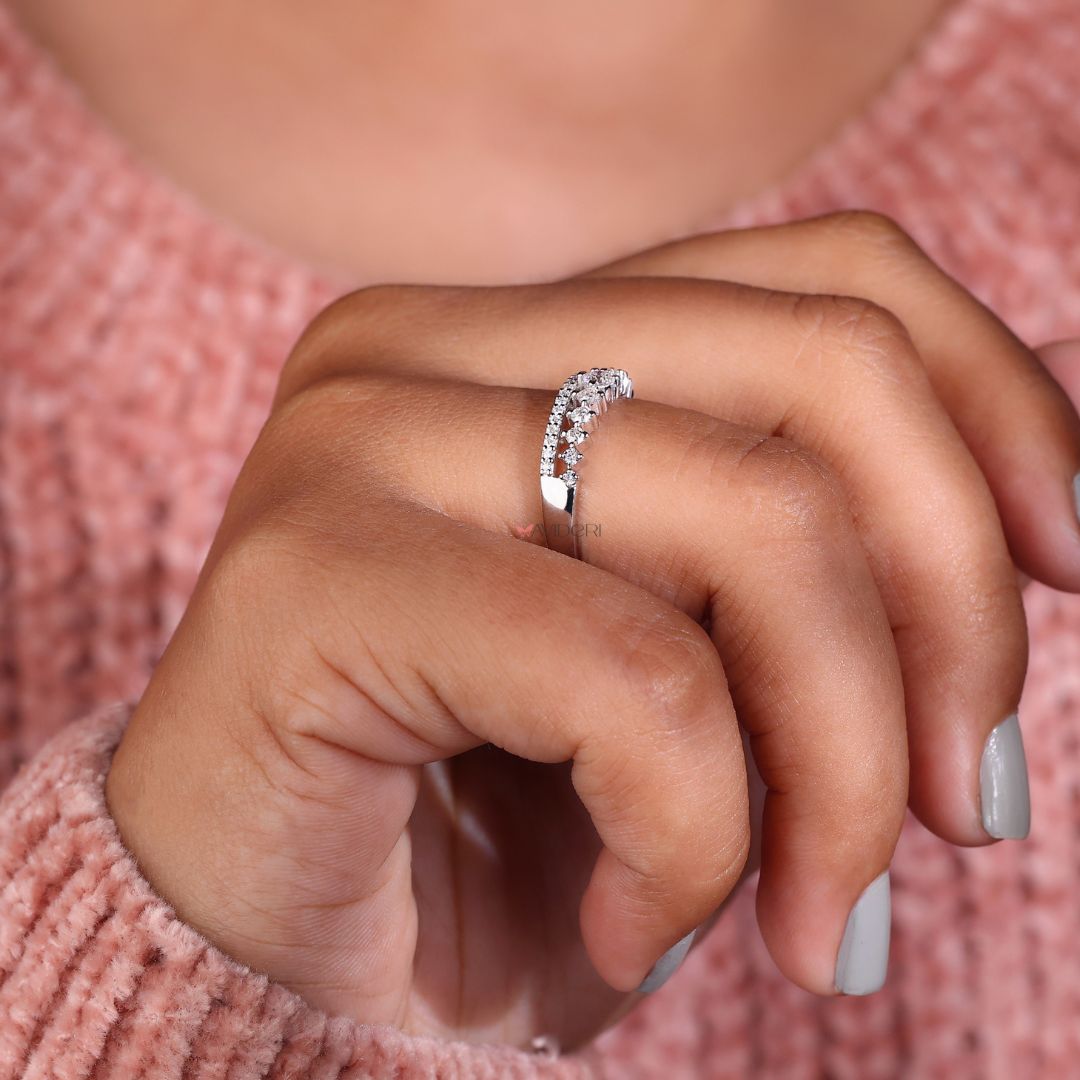 Round diamond pave band for a refined, classic look.
