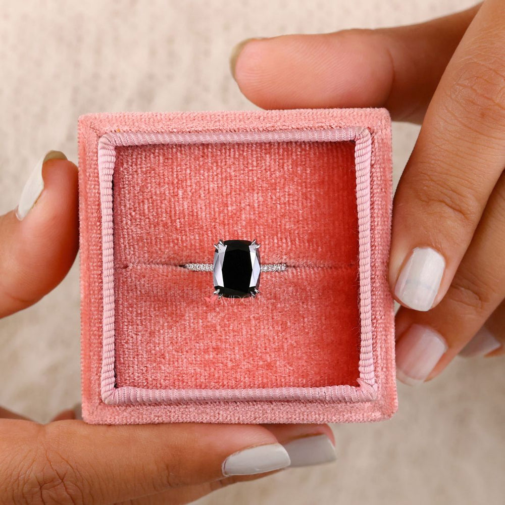 Hidden halo engagement ring, a hidden beauty beneath the center stone.
