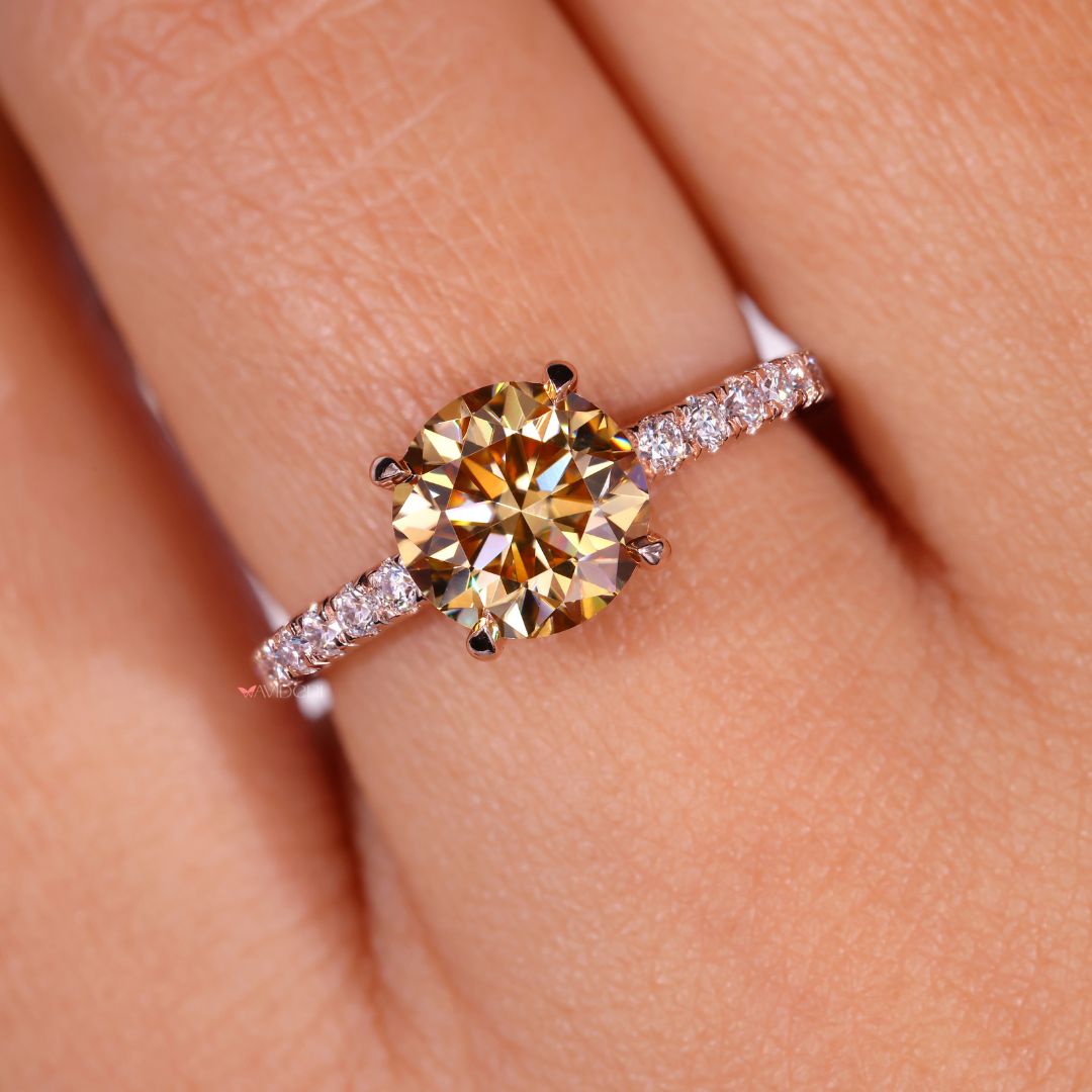 4 prong engagement ring with secure settings and dazzling brilliance
