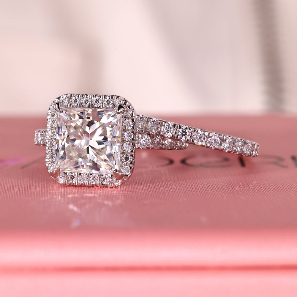 Stackable band with 3/4 eternity wedding band.
