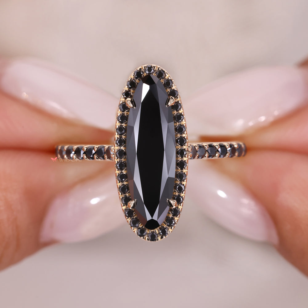 Yellow gold ring, moissanite gold ring, cathedral setting ring
