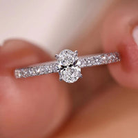 Oval Engagement Ring with Pave Setting