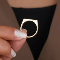 Channel Set Wedding Band With Round Moissanite