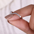 This round moissanite cut band shines with bright sparkle.