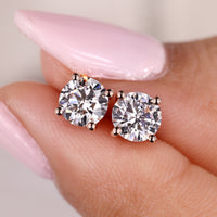 5mm Round Diamond Earrings In Solitaire Style