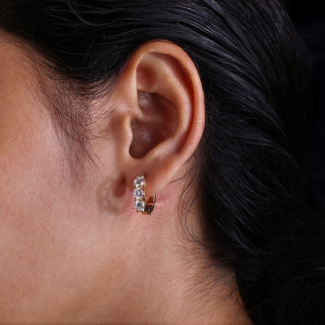 Moissanite earrings sparkle with brilliant clarity and beauty.