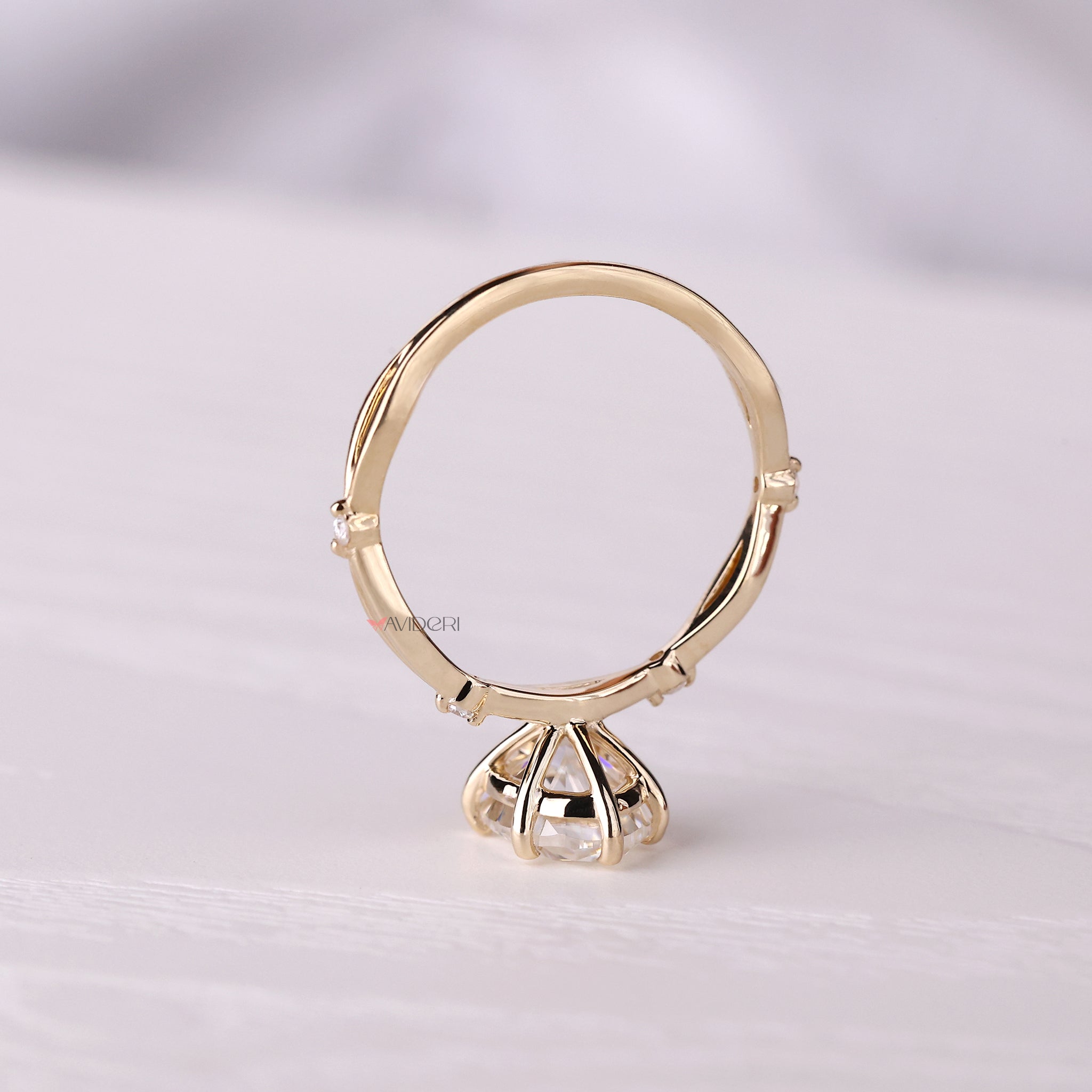 Yellow gold ring with a sleek and elegant finish.
