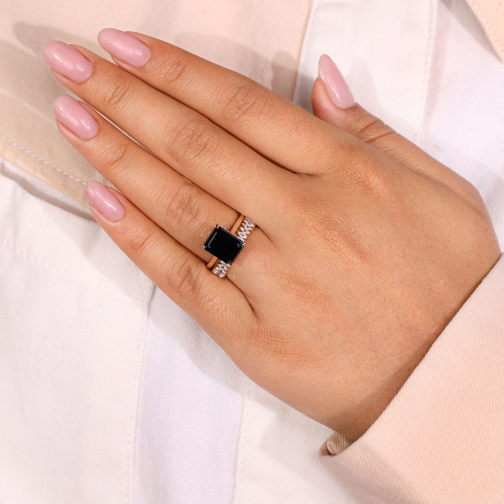 handmade bridal set Eternity Wedding Band Marquise Cut Moissanite 4 Prong Set.