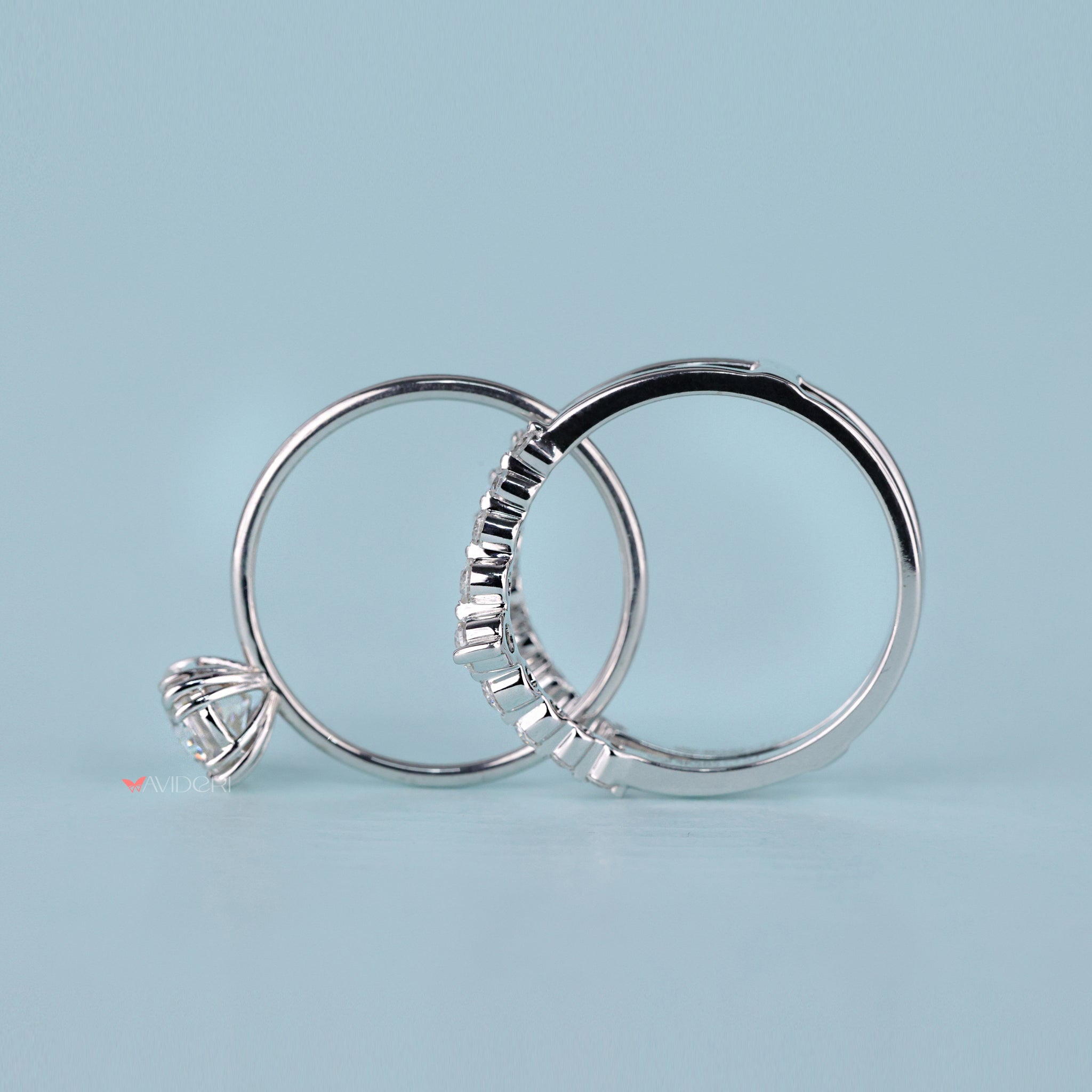 Gold solitaire ring with a stunning round cut center.
