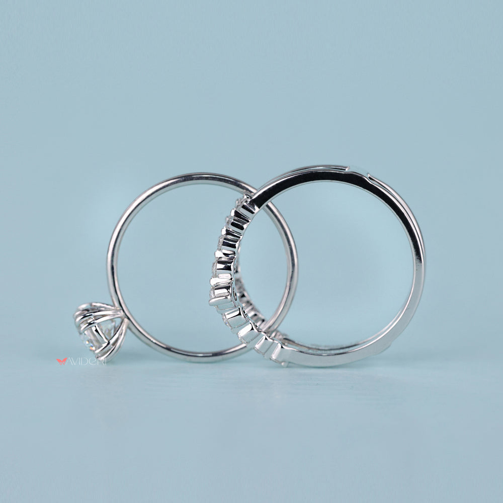 Gold solitaire ring with a stunning round cut center.
