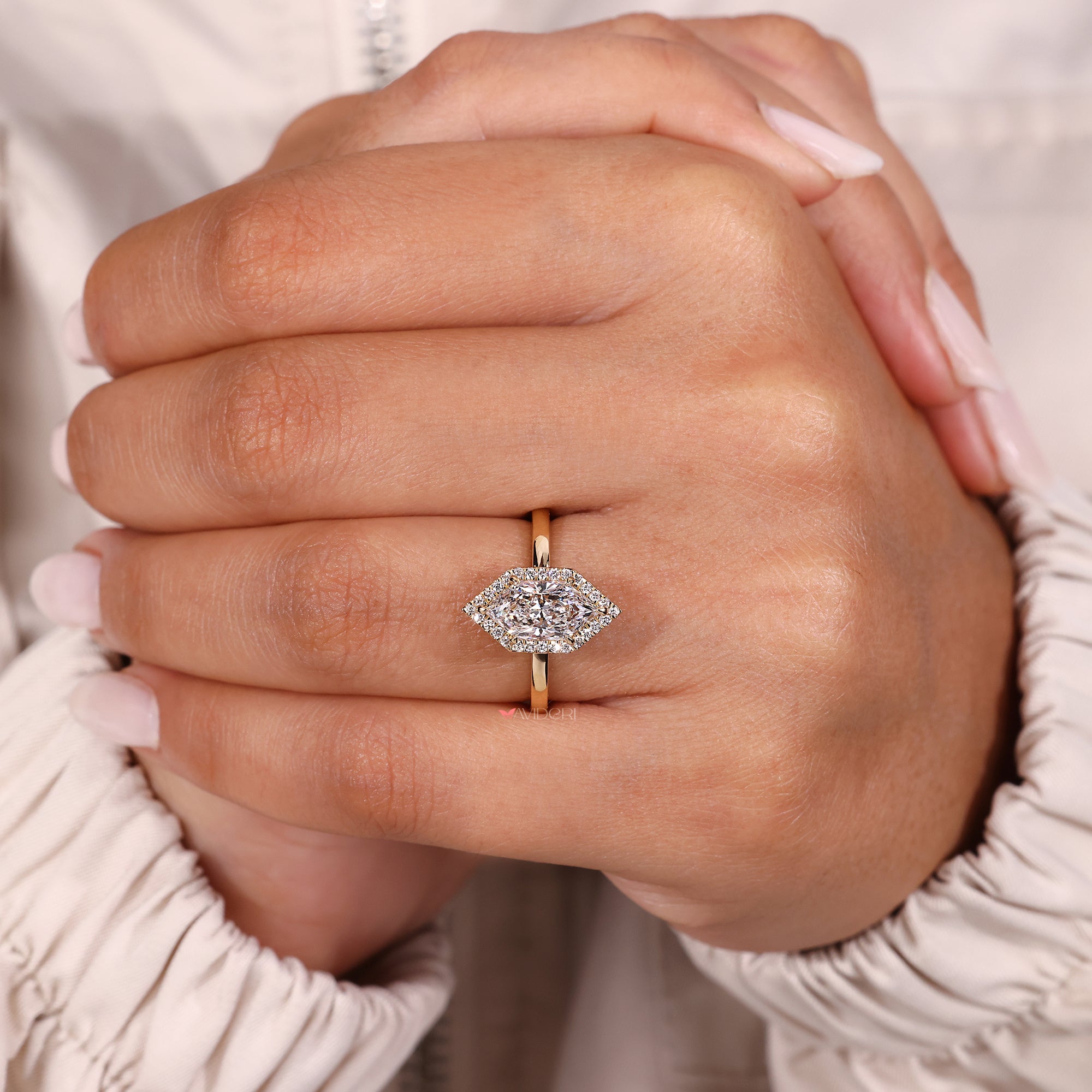Lab Grown Diamond paired with handmade jewelry.