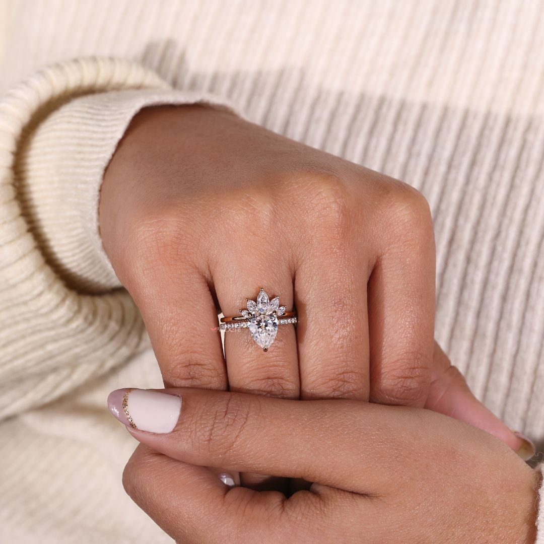 Tiara Wedding Band creates a stunning, elegant look for your ring.