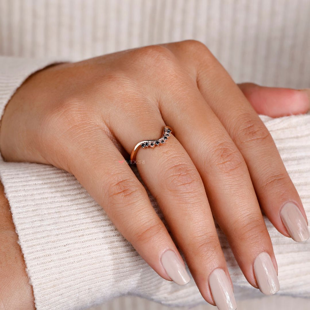 Minimalist wedding band with sleek design.