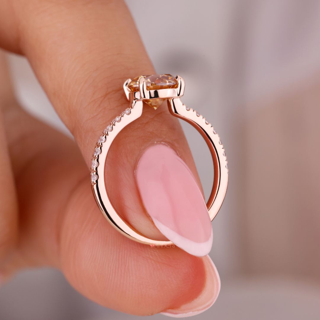 Rose gold engagement ring offering a warm, romantic glow for special moments
