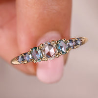Oval Rose Cut 7 Stone Wedding Band