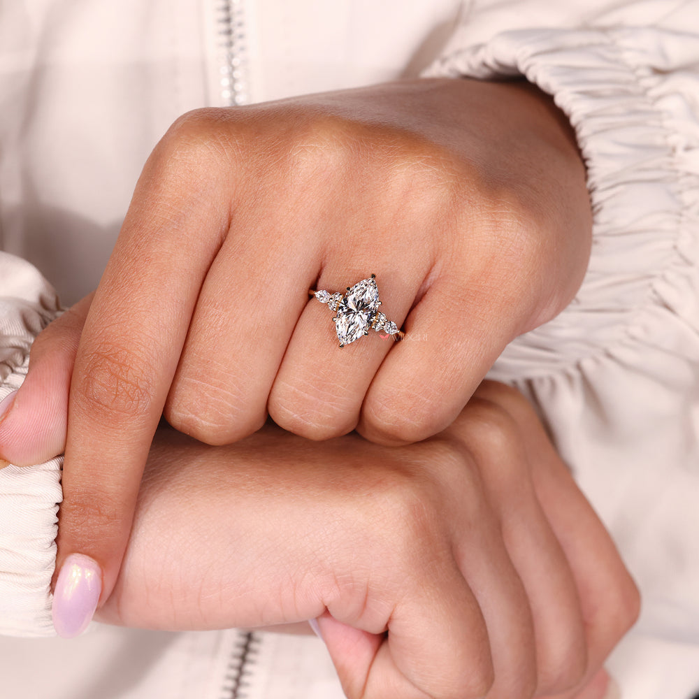 Muse setting ring highlights diamond with open, clean design.