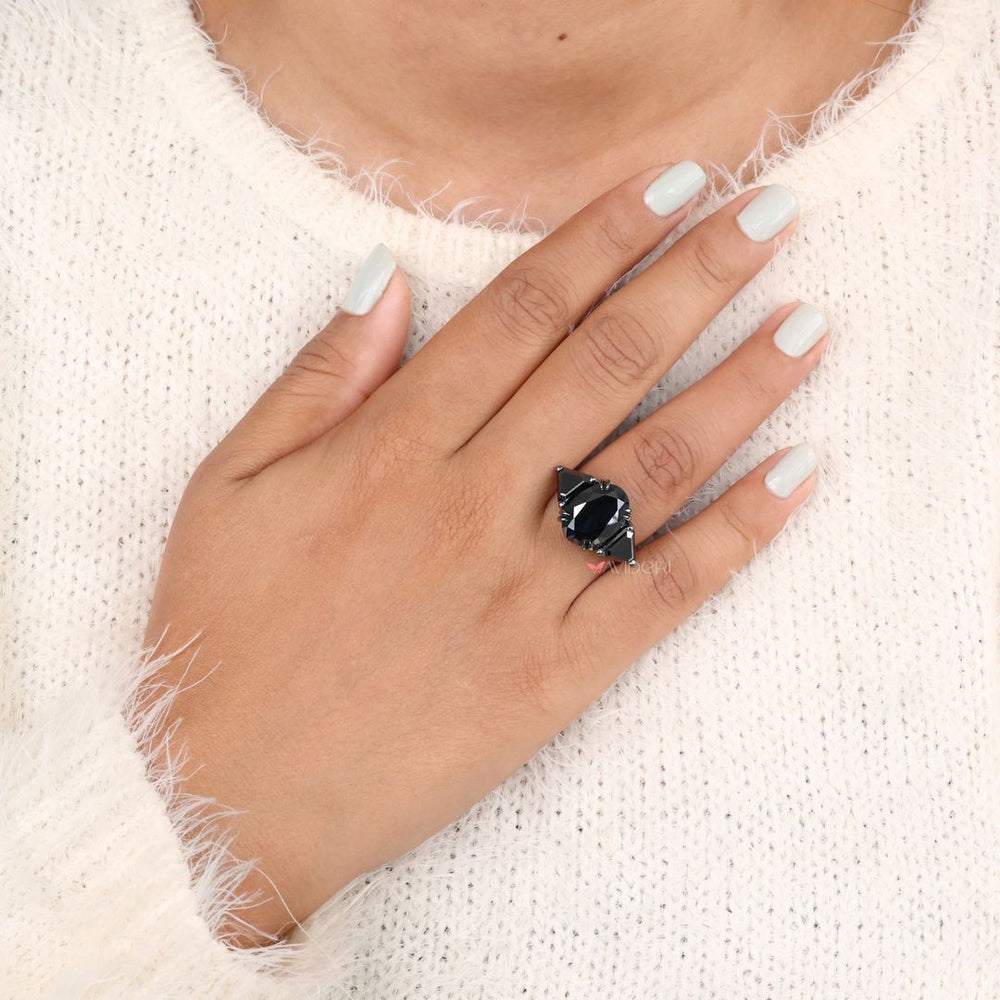 Elegant three stone anniversary ring for a timeless look.
