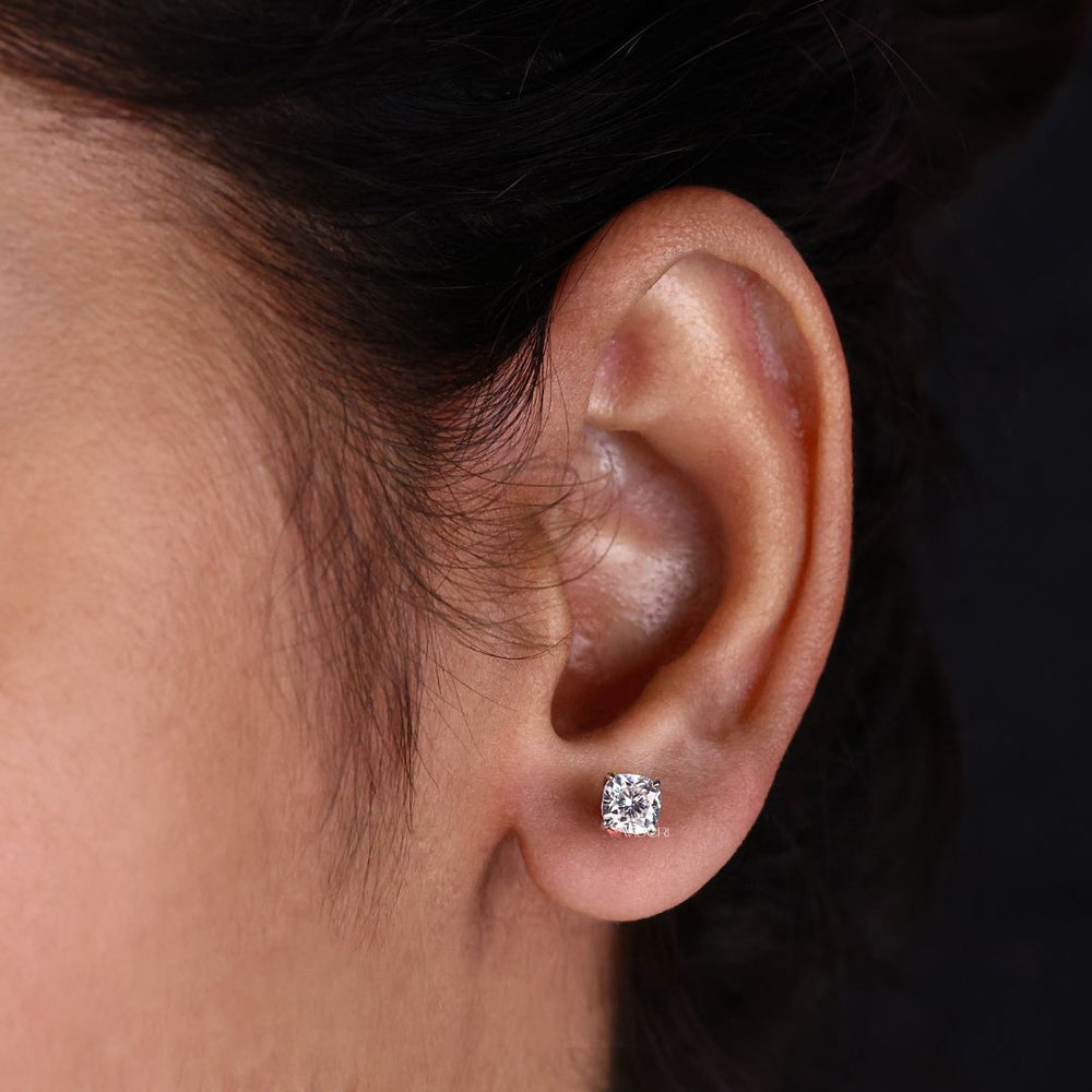 Cushion cut earrings offer sharp angles and a classic look.