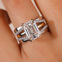 Emerald Cut Bridal Set With Jacket Enhancer Style