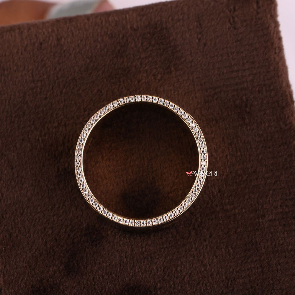 Continuous Row of Moissanite Band in yellow gold, perfect for any occasion.

