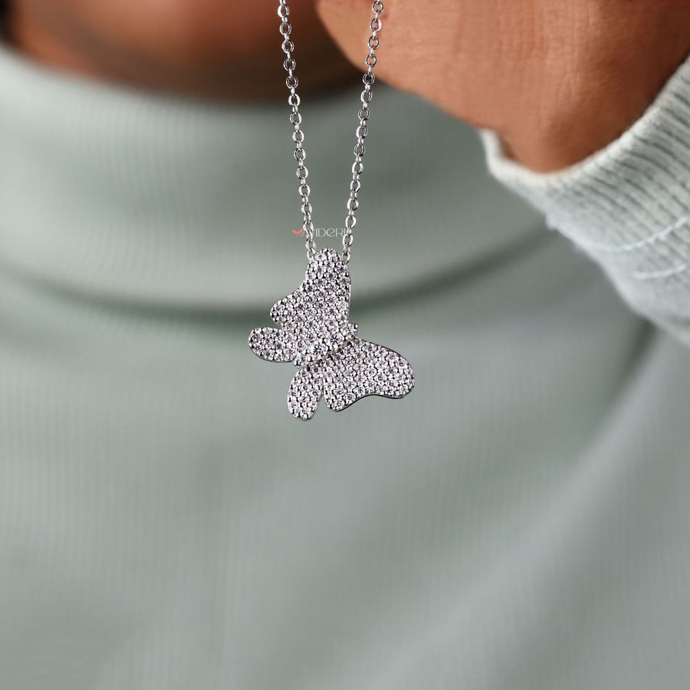 Lab Grown Diamond butterfly pendant for modern elegance

