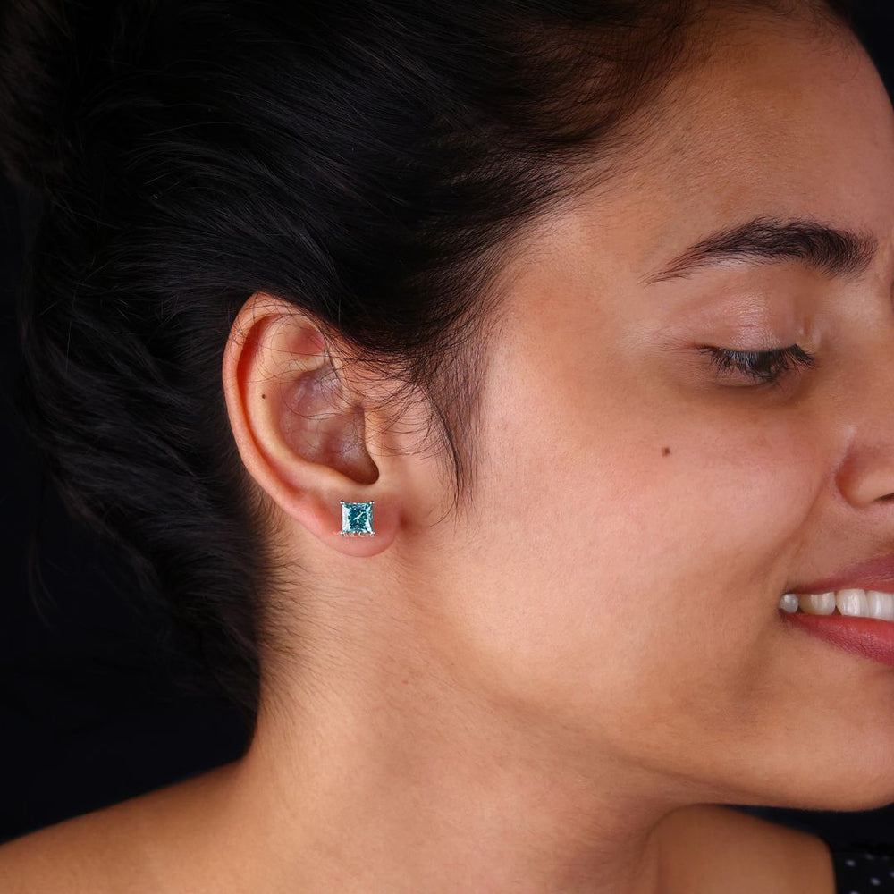 Wedding gifts for women, featuring stunning Princess Cut Moissanite earrings.