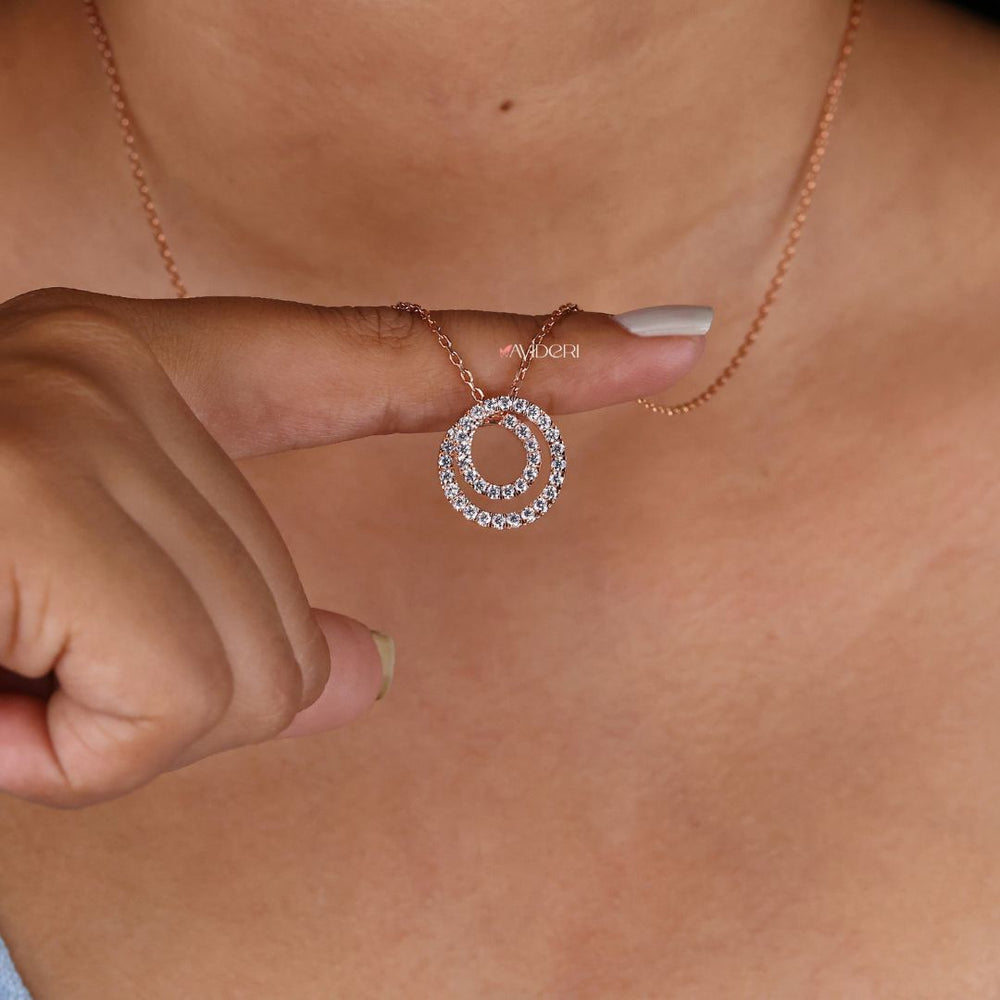 Rose gold pendant with a sophisticated finish.
