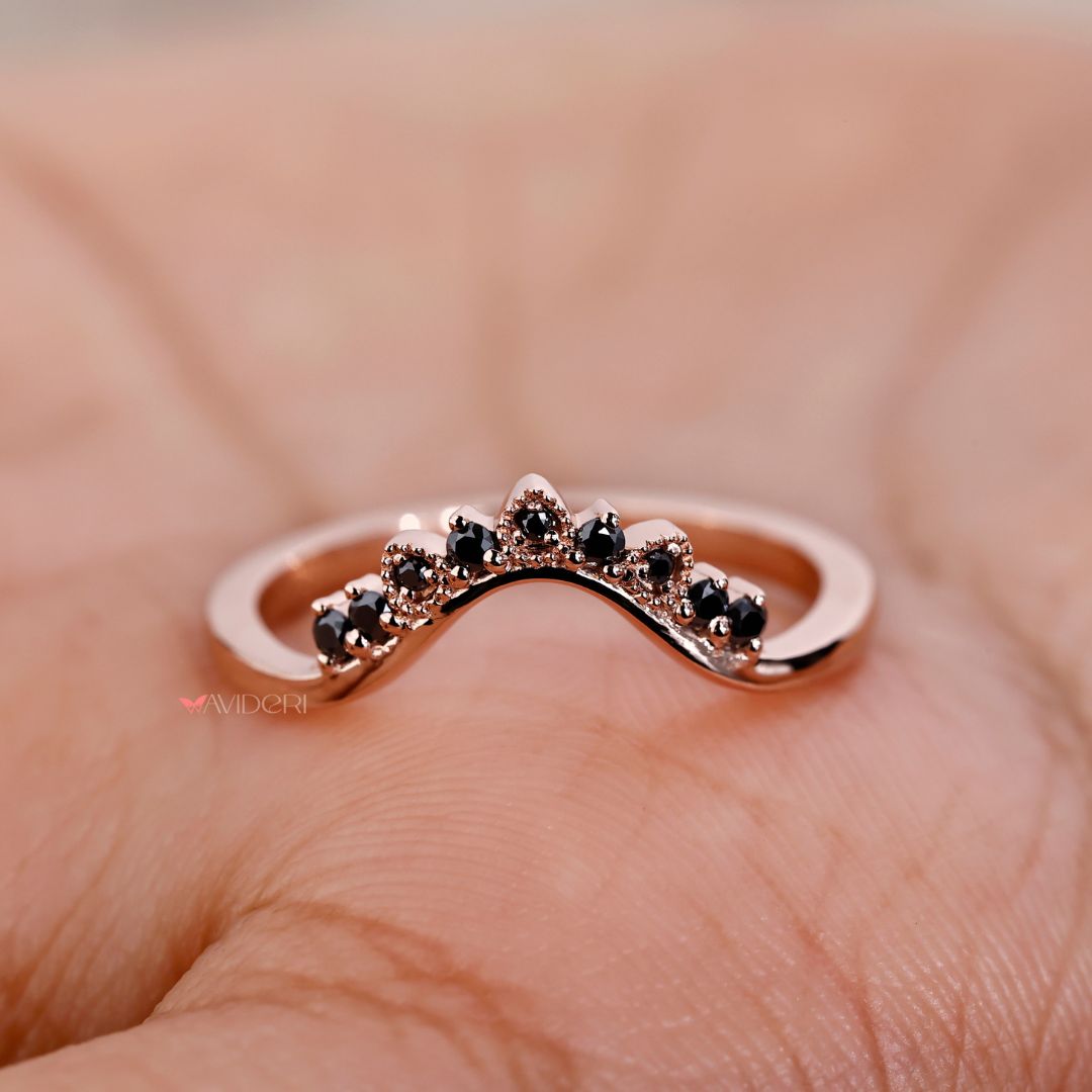 Wedding band stacks featuring multiple rings.