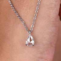 Pear Solitaire Pendant With Rose Cut Moissanite