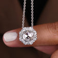 Round rose cut pendant made for a soft and bright look.