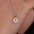 Trillion cut pendant with a sleek, geometric design, perfect for a modern and stylish look.