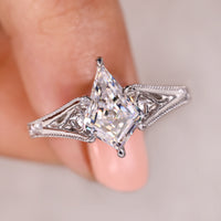 Kite Cut Diamond Engagement Ring In Art Deco Style