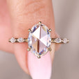 Oval moissanite ring, oval cut ring, handmade ring.